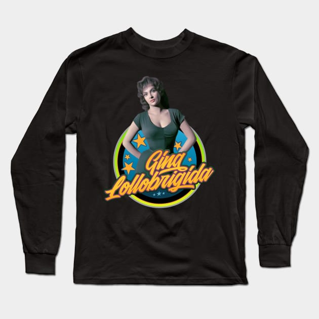 Gina Lollobrigida Long Sleeve T-Shirt by Trazzo